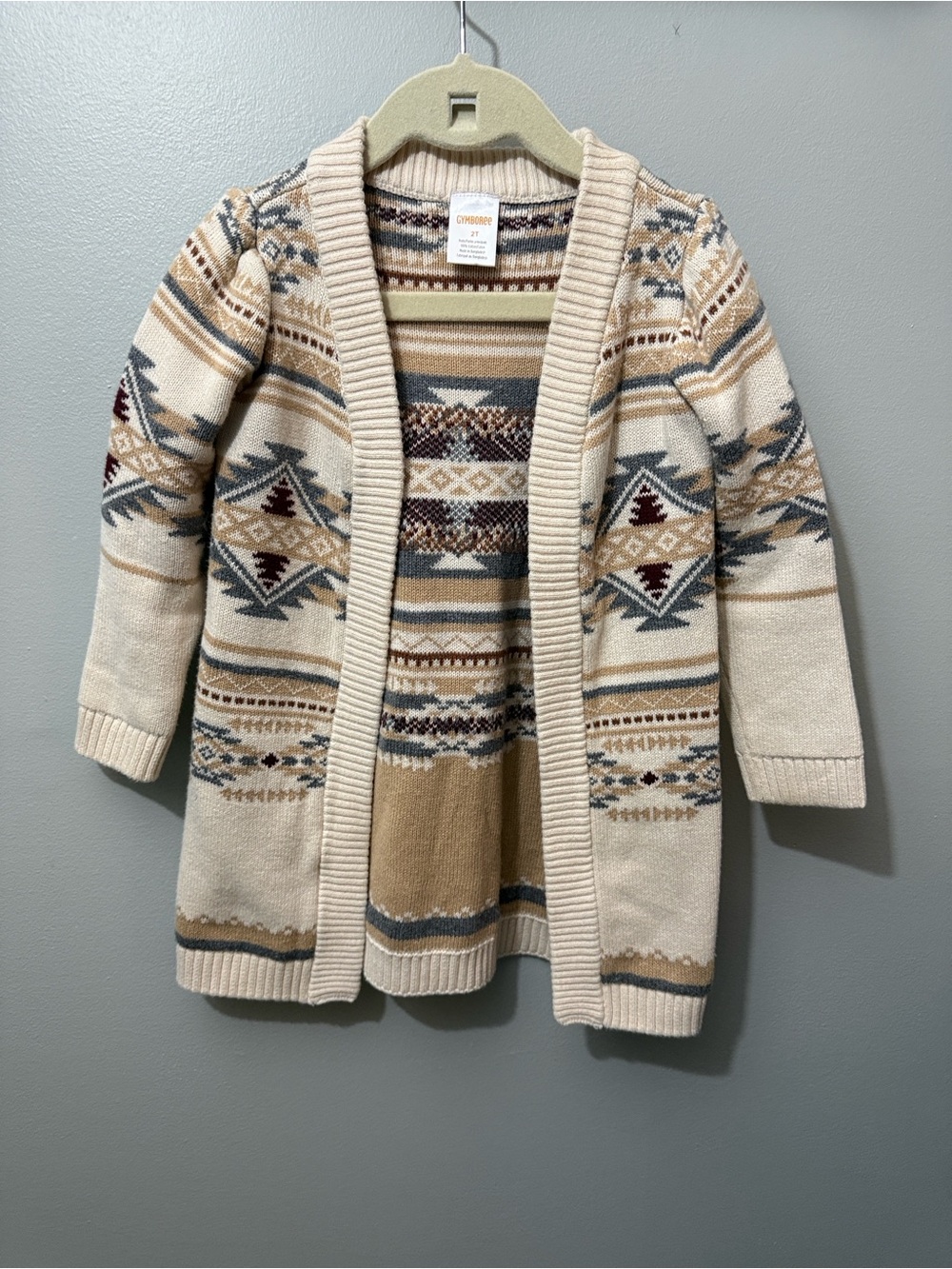 Gymboree Girls Intarsia Fairisle Long Cardigan